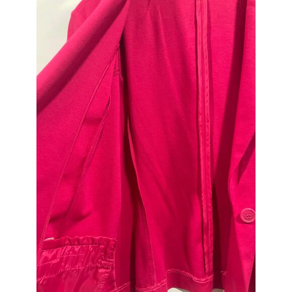 Christian Siriano New York Hot Pink Women Blazer One Button Closure Pockets Sz L - Picture 7 of 7